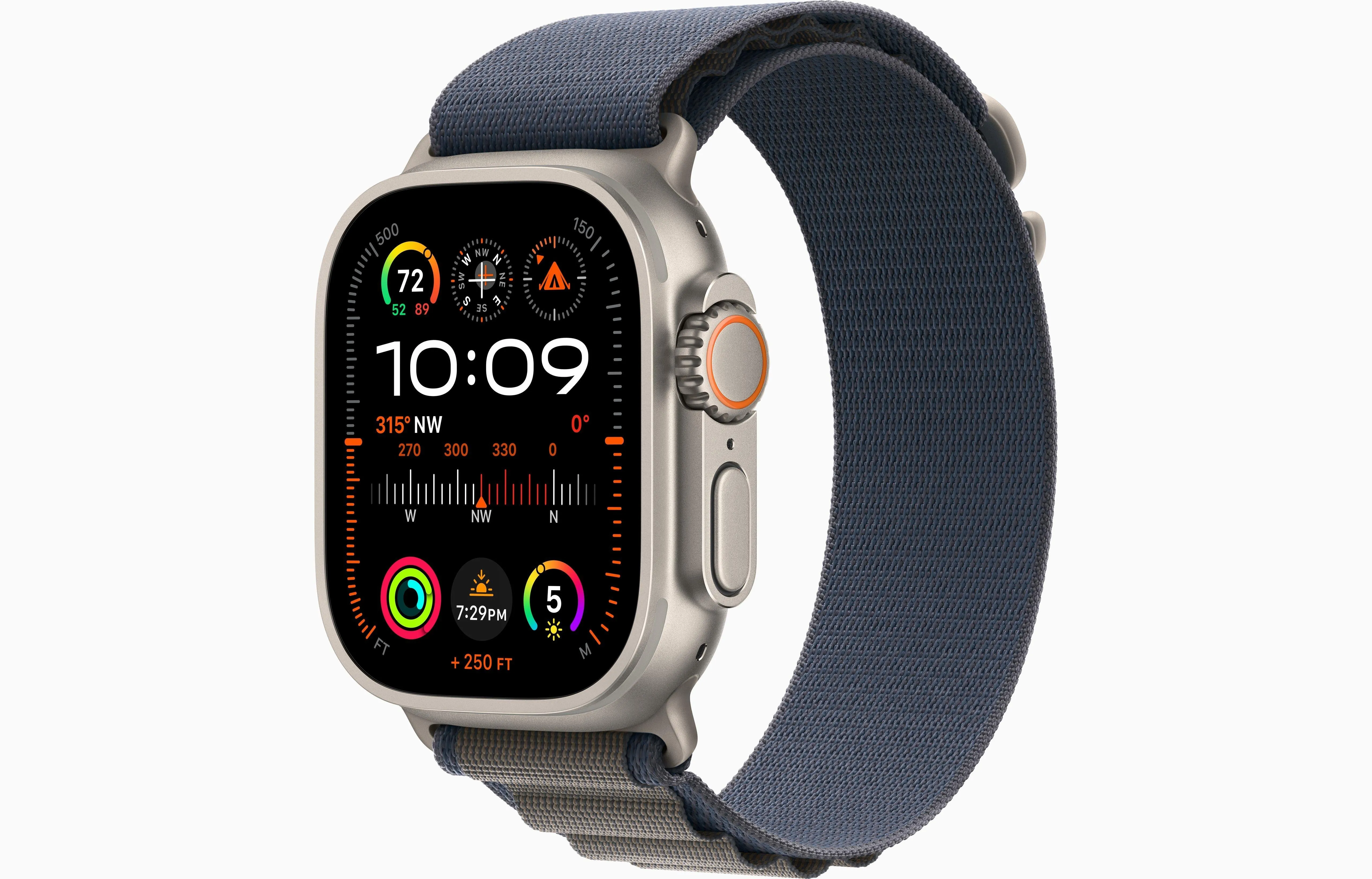 Apple Watch Ultra 2 GPS & Cellular 49Mm Titanium Case, Blue Alpine Loop, Large