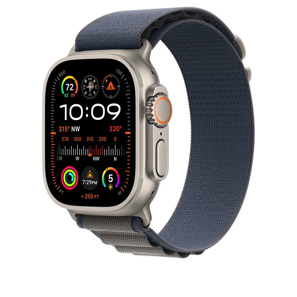 Apple Watch Ultra 2 GPS & Cellular 49Mm Titanium Case, Blue Alpine Loop, Large