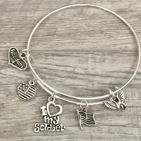 Army Mom I love My Soldier Bracelet