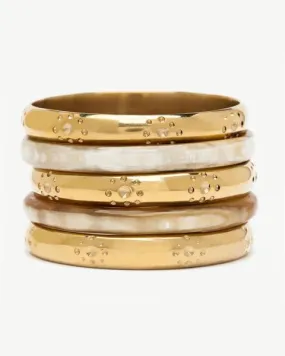 Ashley Pittman Kidube Bangle Set Light Horn