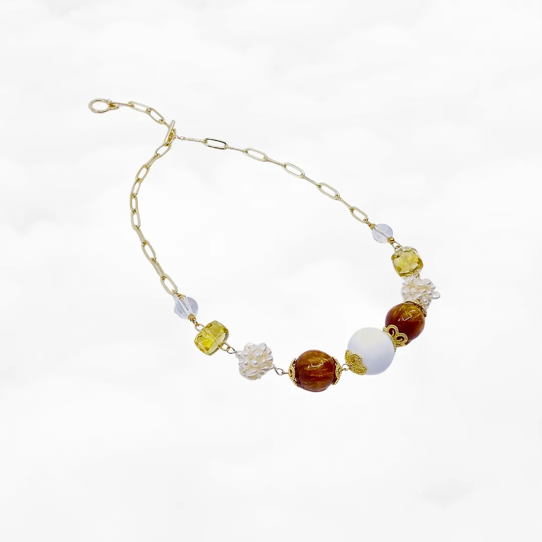 Autumn Gemstone Station Necklace