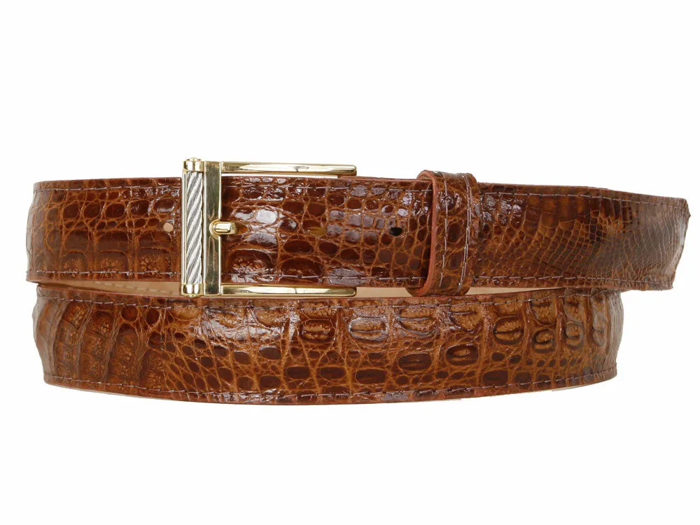 Baby Crocodile Belt Cognac