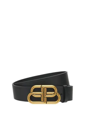 Balenciaga   3.5cm BB Buckle leather belt 