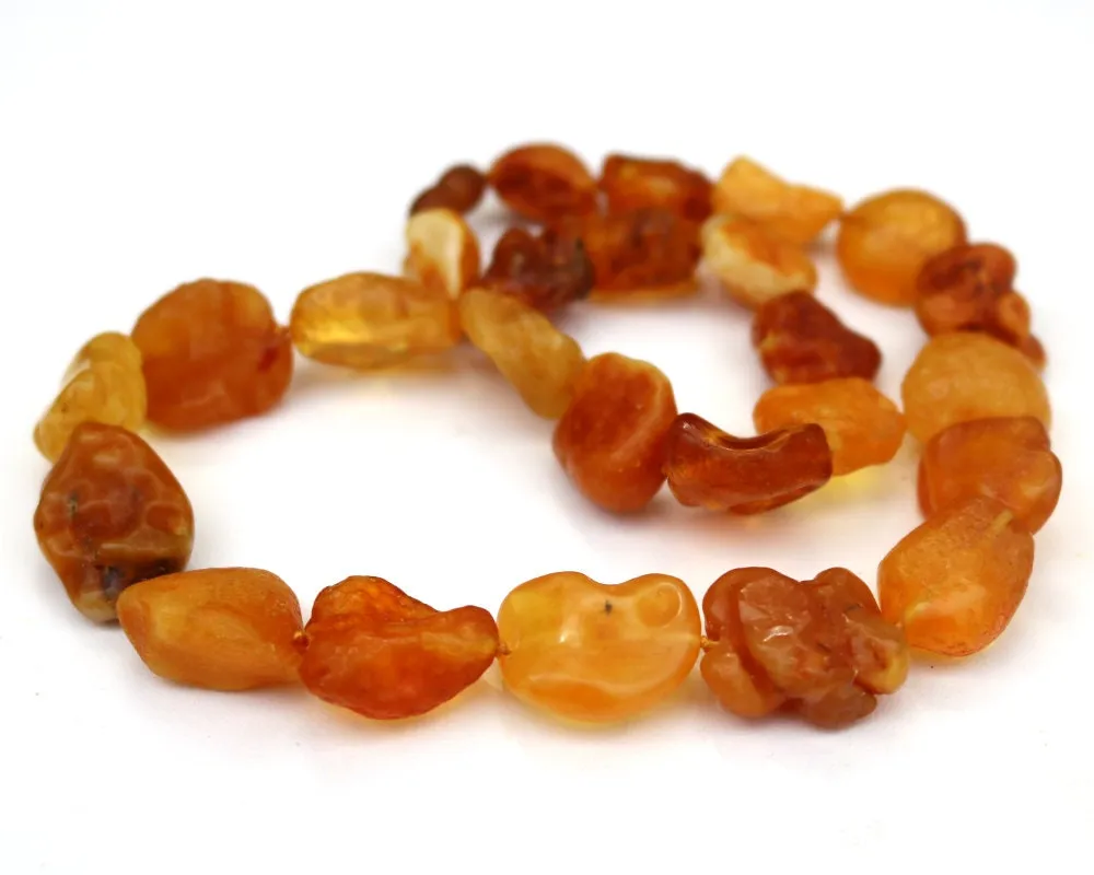 Baltic Amber Necklace Nodules Drops Natural Untreated Caramel Jewelry 19" 42.8 gram