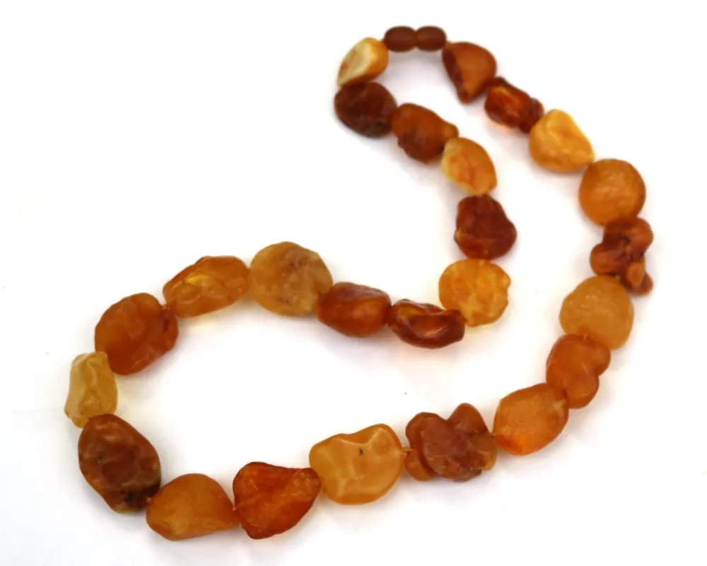 Baltic Amber Necklace Nodules Drops Natural Untreated Caramel Jewelry 19" 42.8 gram