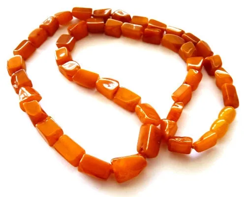 Baltic Amber Necklace yolk Antique Butterscotch Unisex Jewelry Beads 21.65″ 17.2 gram