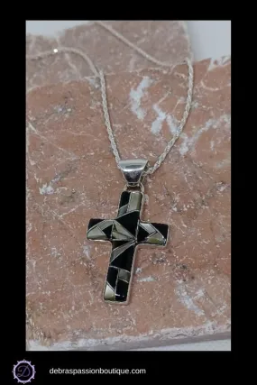 Believe In Me Cross Pendant Necklace - Black Onyx