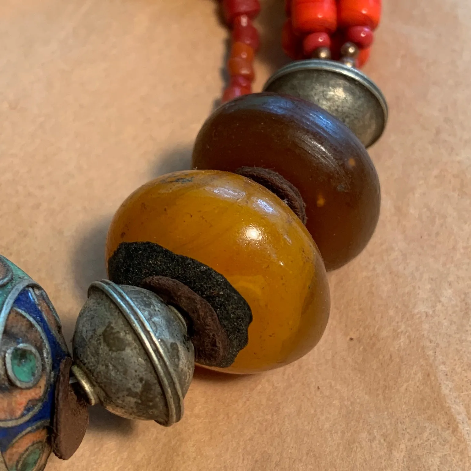 Berber Necklace with Enameled Centerpiece