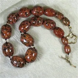 Big Bold Golden Honey Handmade Kazuri Bead Necklace