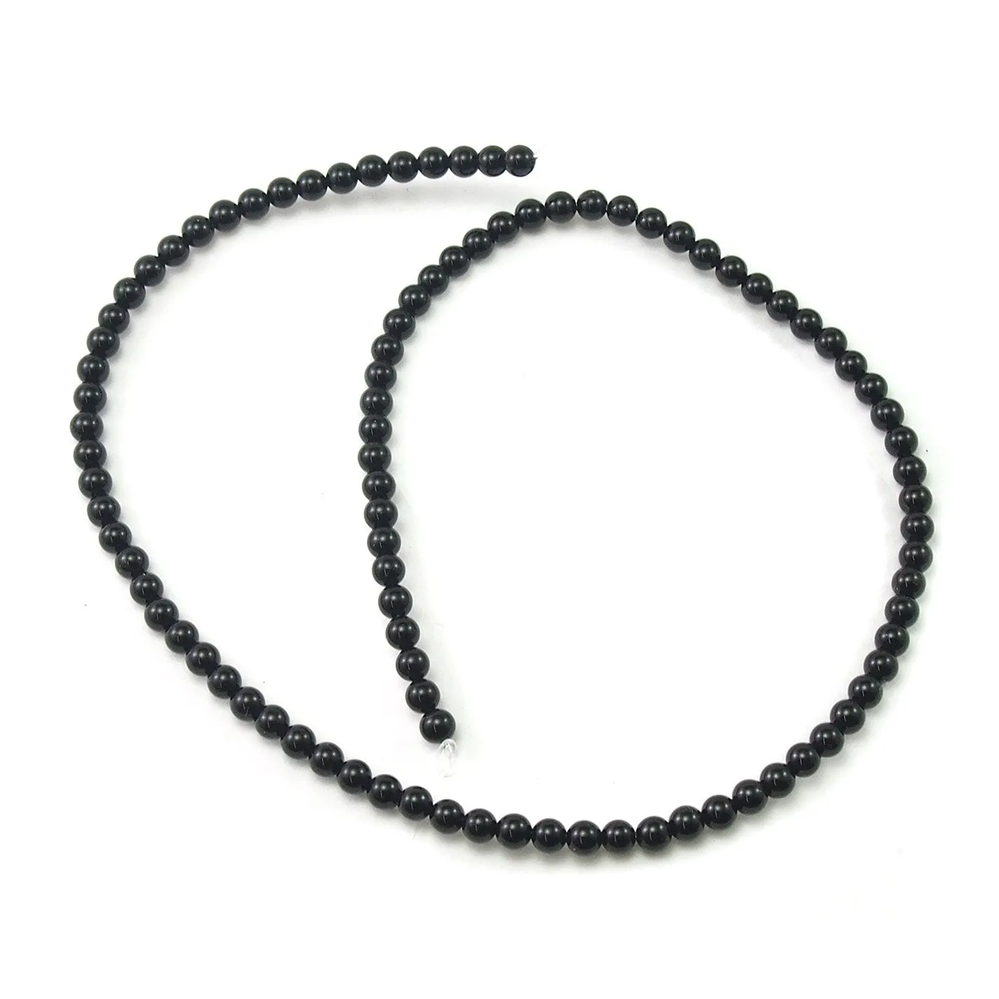 Black Onyx 4mm Smooth Rounds Strand