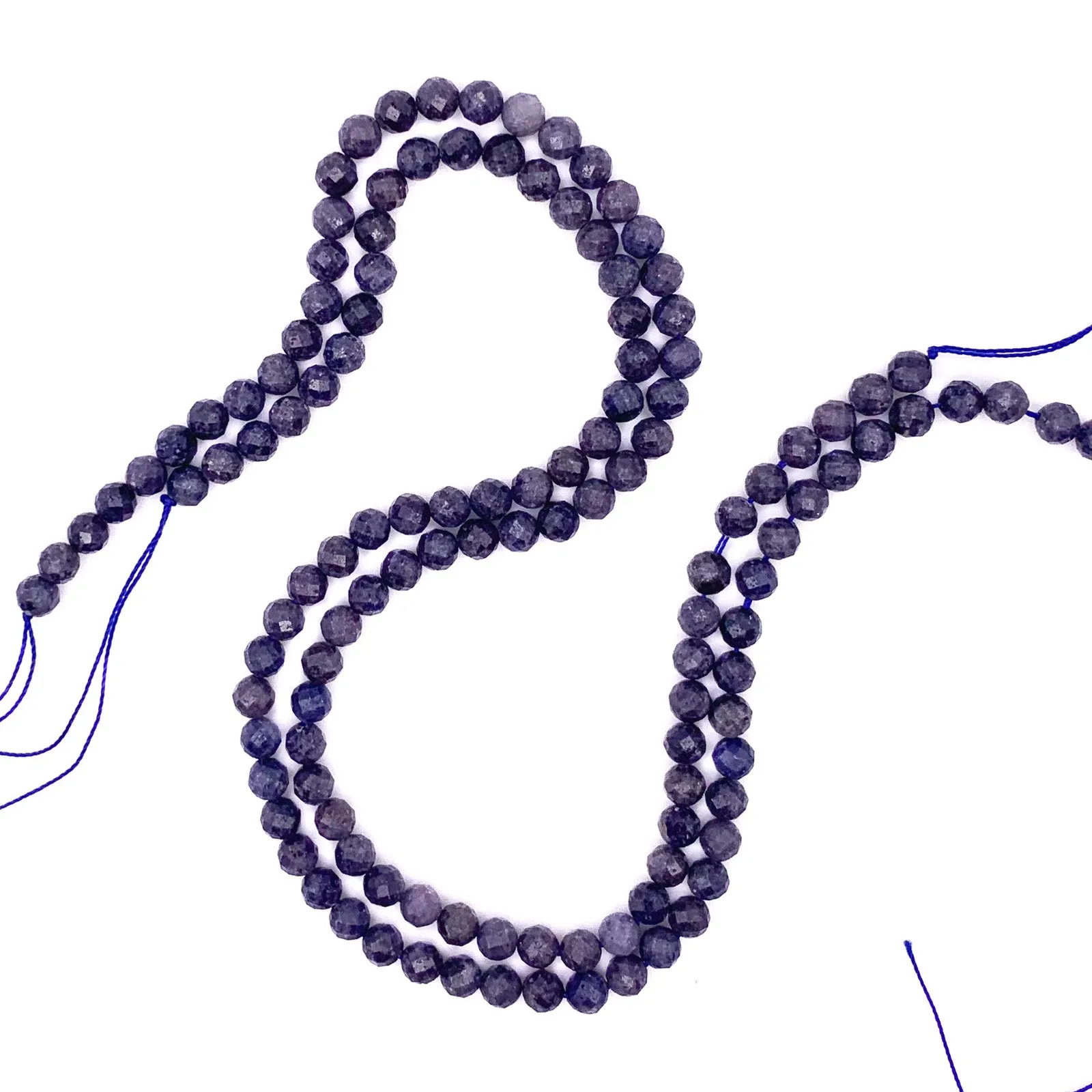 Blue Sapphire 6mm Faceted Round Bead Strand