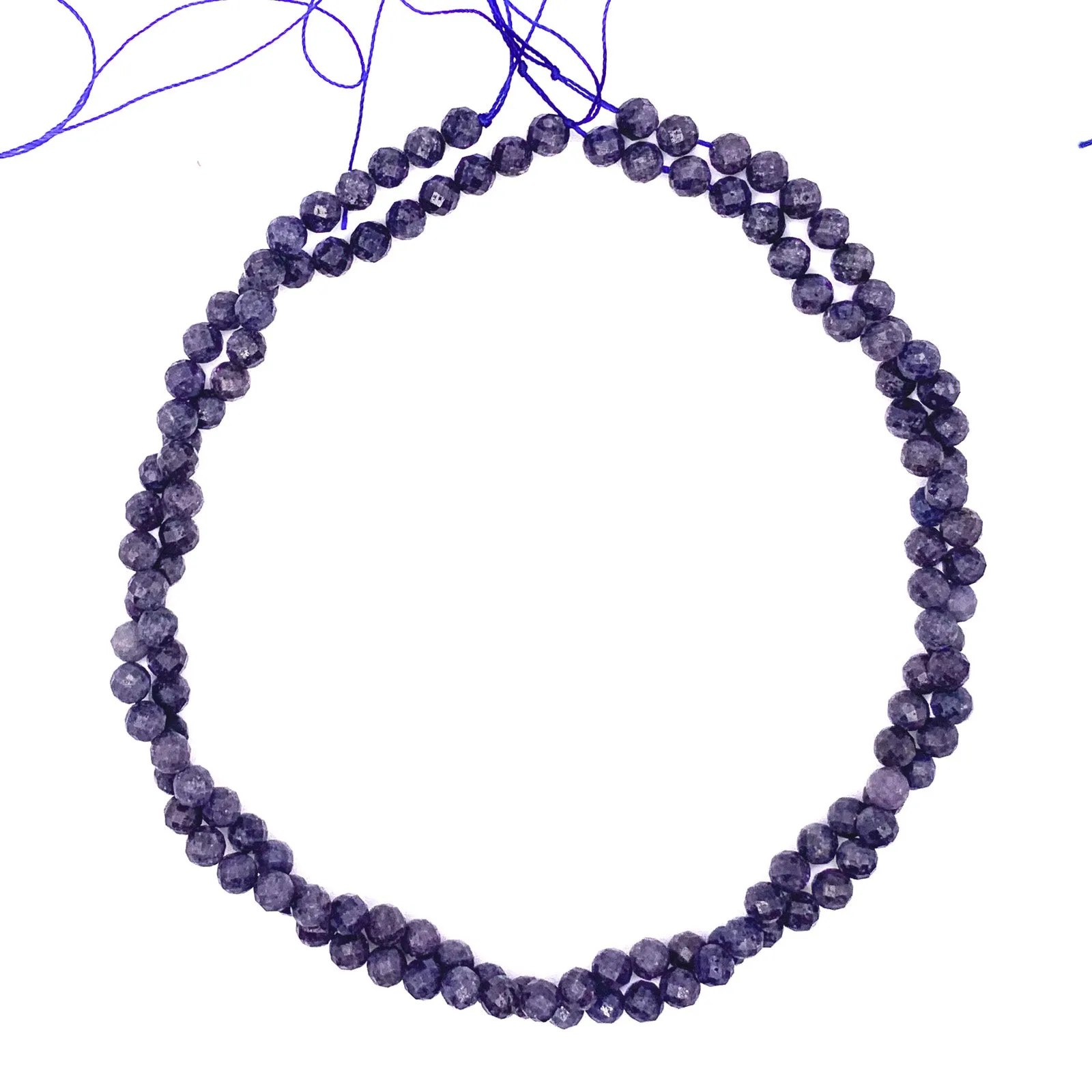 Blue Sapphire 6mm Faceted Round Bead Strand