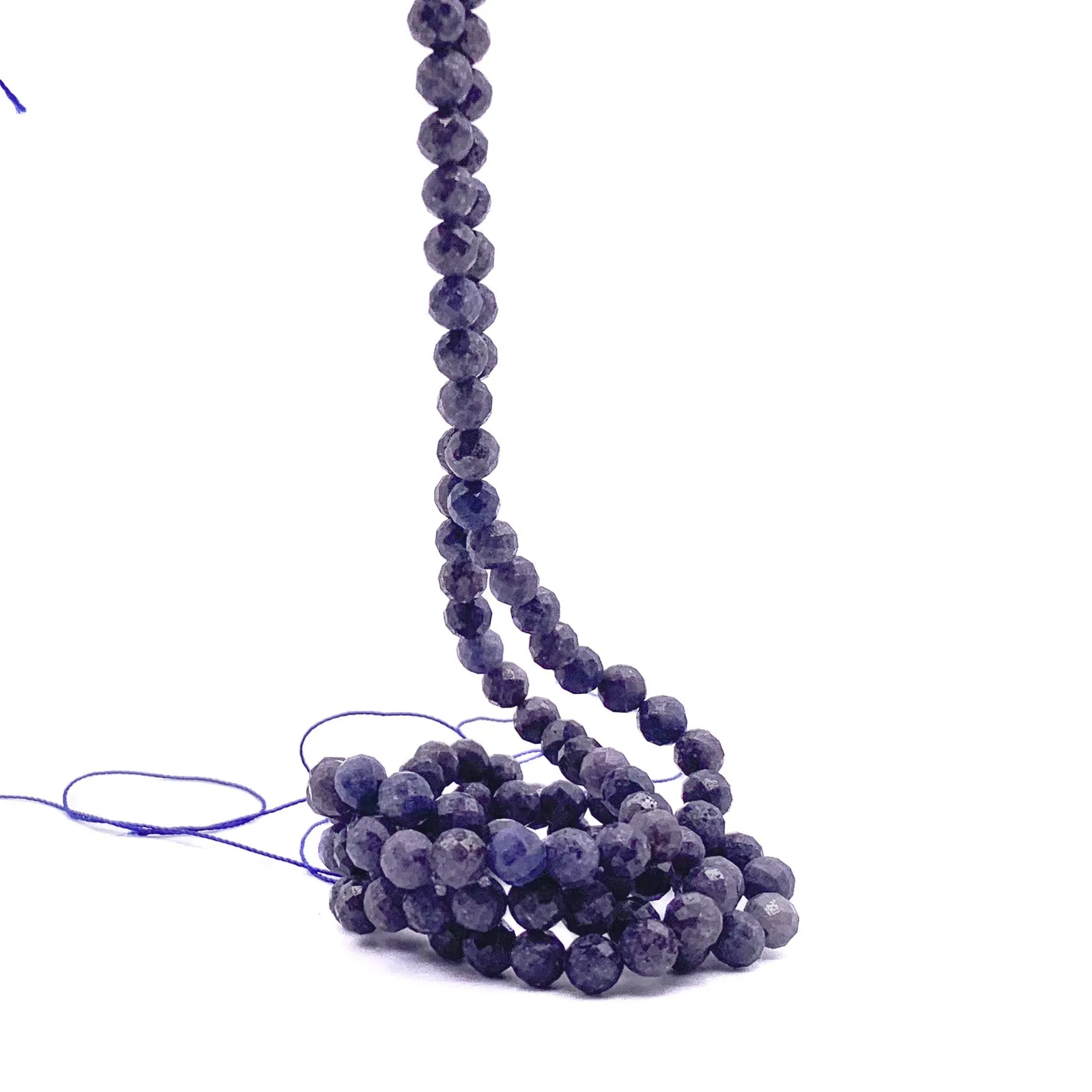 Blue Sapphire 6mm Faceted Round Bead Strand