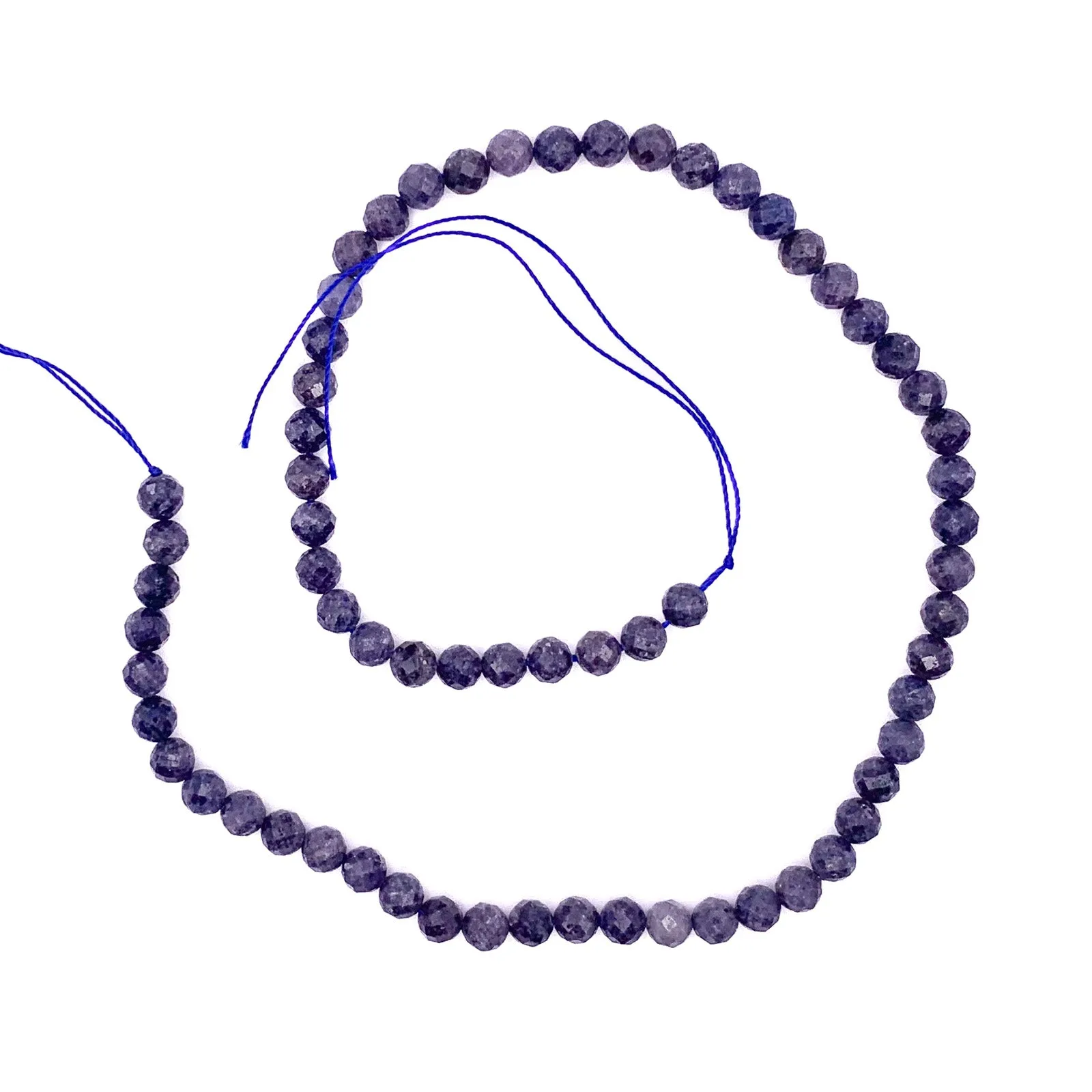 Blue Sapphire 6mm Faceted Round Bead Strand