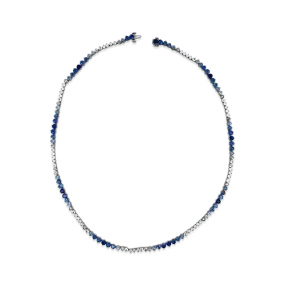 Blue Sapphire & Diamond Necklace