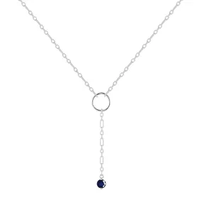 Blue Sapphire Drop Necklace