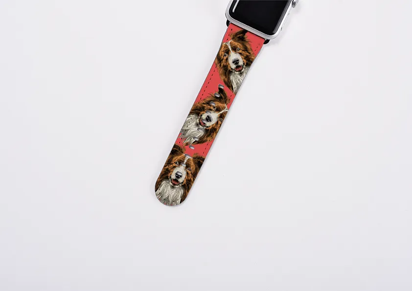 Border Collie Soho Orange Apple Watch Strap