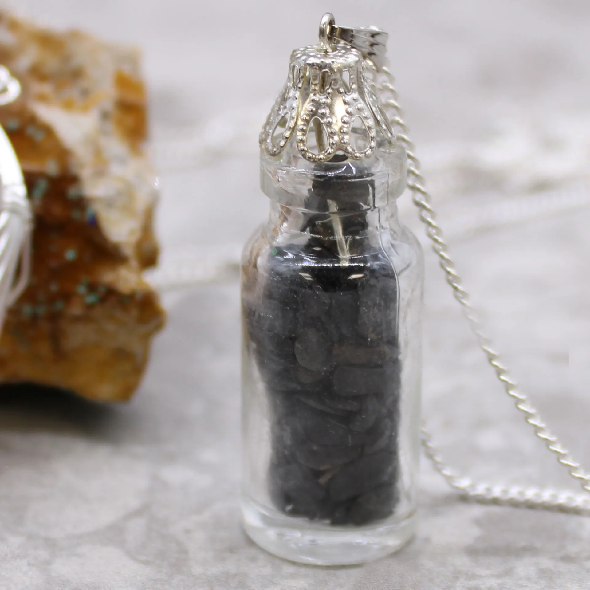 Bottled Gemstones Necklace - Black Onyx | Elegant and Powerful