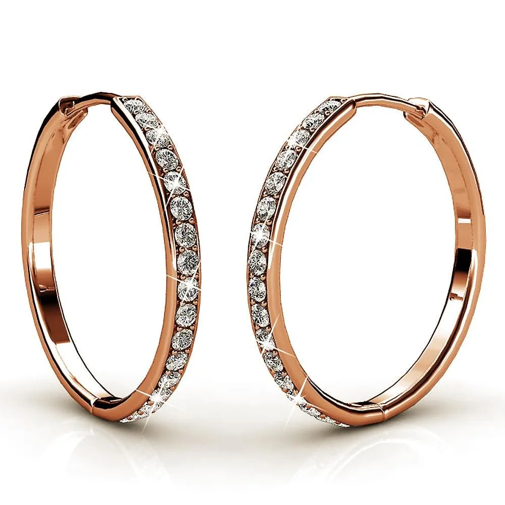 Boxed Perfection Bangle And Earrings Set Rose Gold Embellished with SWAROVSKI crystals