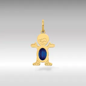 Boy September Birthstone Sapphire Pendant