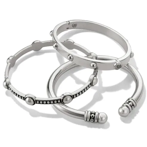 Brighton | Pretty Tough Groove Hinged Bangle Bracelet in Silver Tone