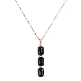 Bronzallure Variegata Black Onyx Pendant Necklace 47cm