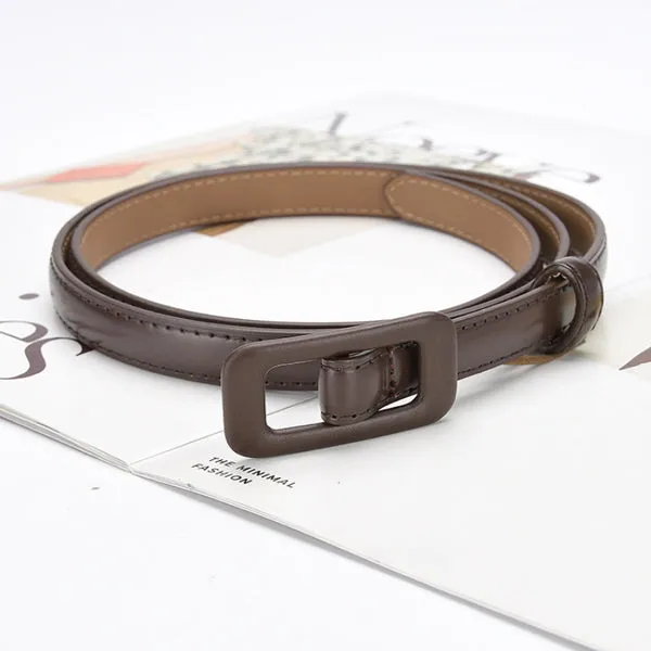 Brown Women Thin Waist Leather Belt 棕色女士細腰皮帶 KCBELT1117