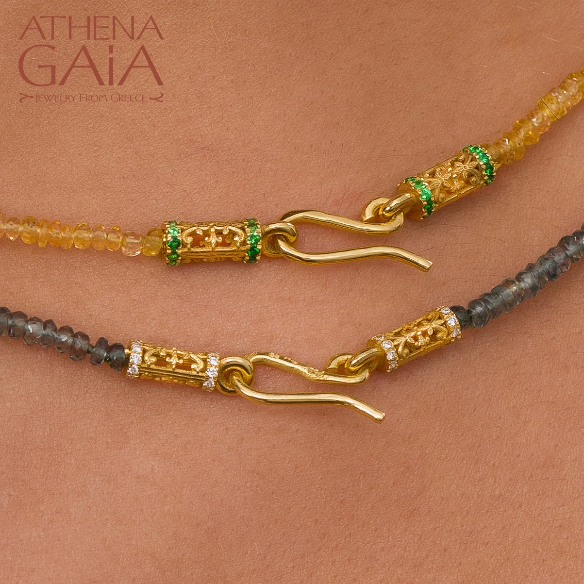 Byzantine Embroidery Narrow River Necklace