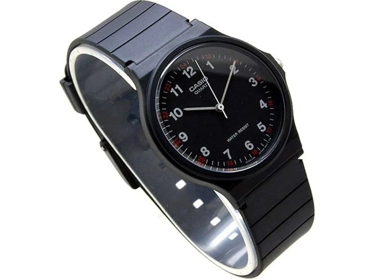 Casio Analogue Black Dial Resin Strap Unisex Watch| MQ-24-1BLDF