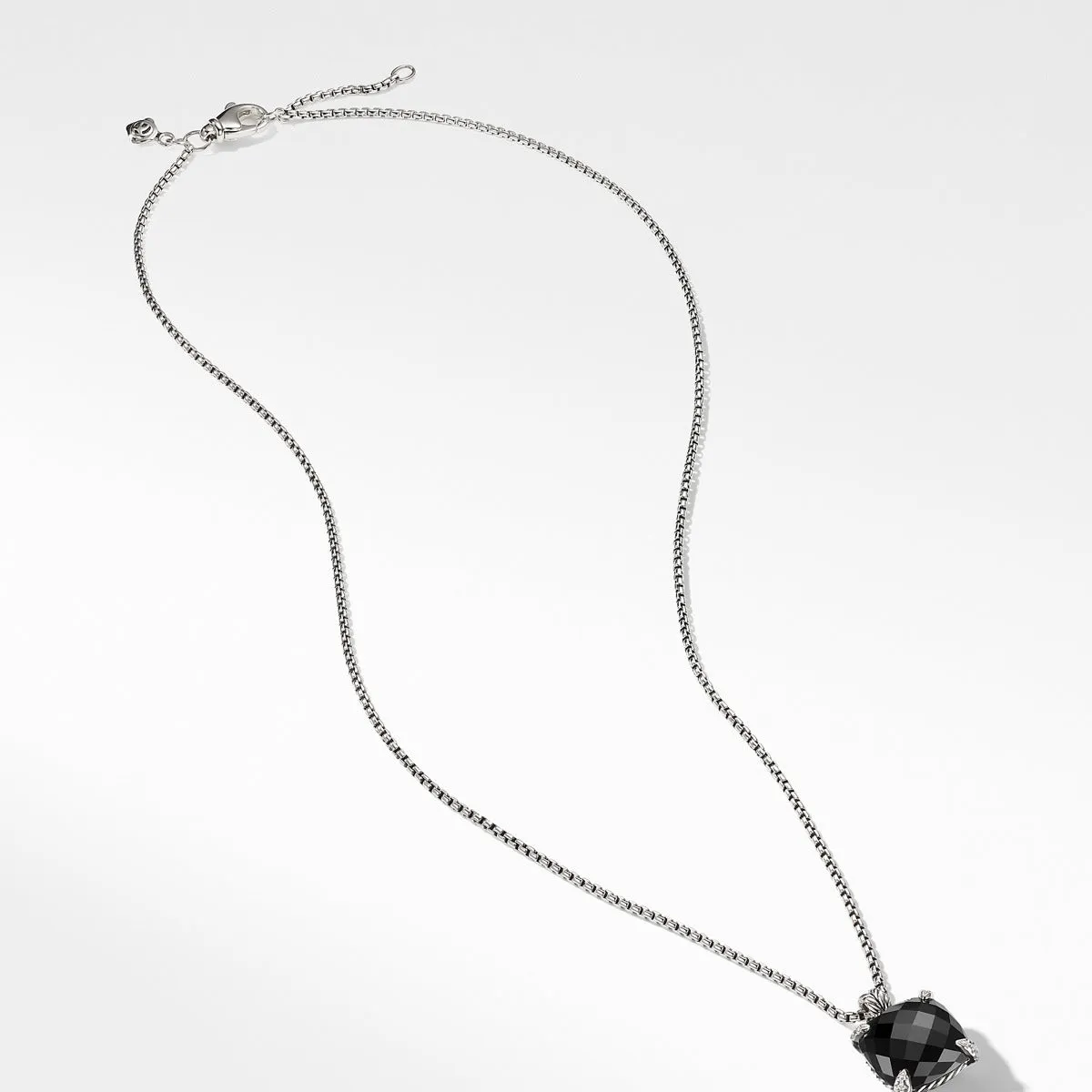 Chatelaine Pendant Necklace with Black Onyx and Diamonds