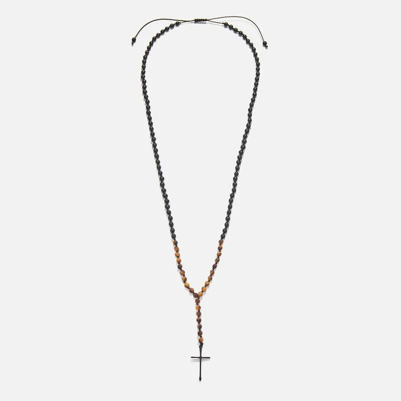 Chrysostomos Handmade Rosary Necklace with Onyx