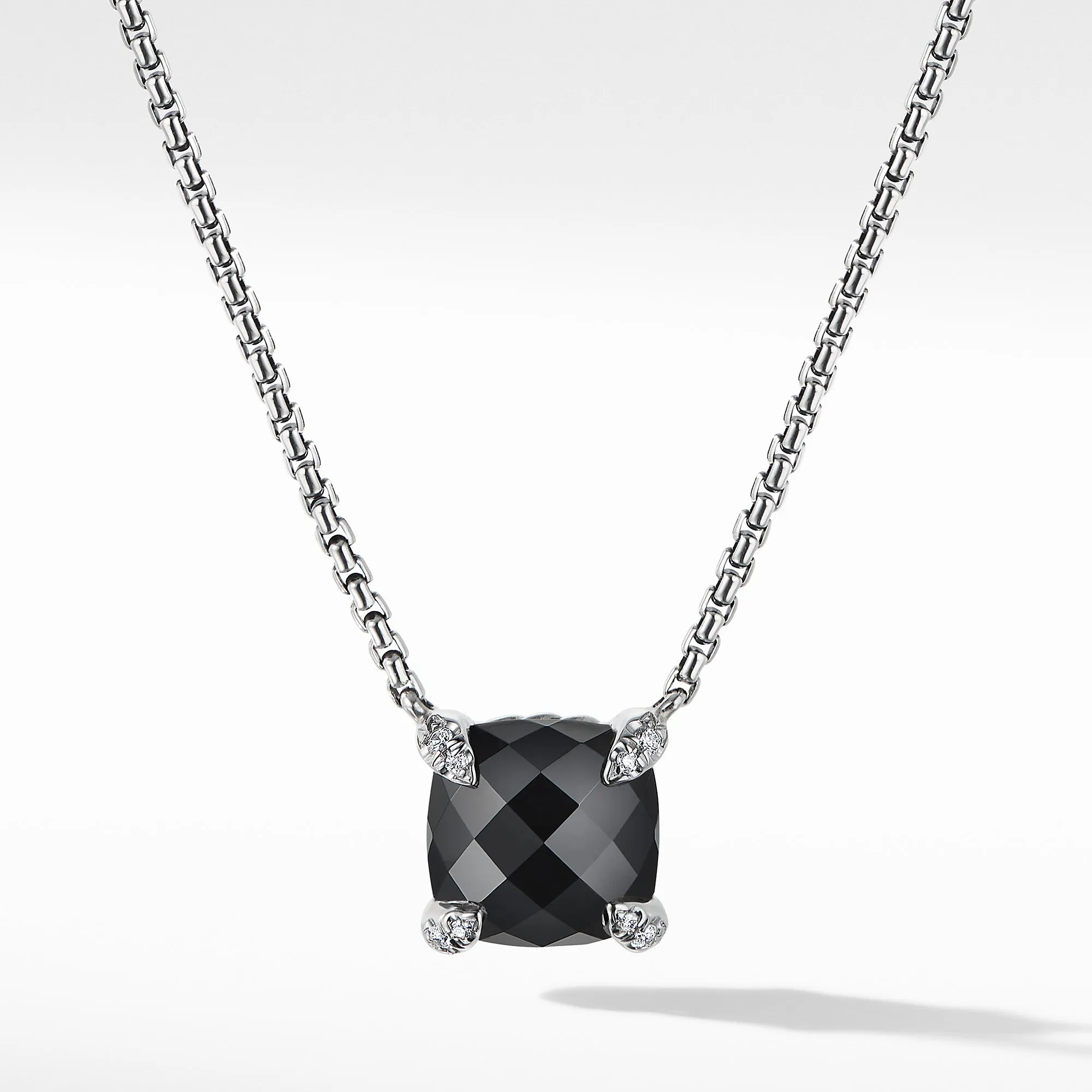 Châtelaine® Pendant Necklace with Black Onyx and Diamonds