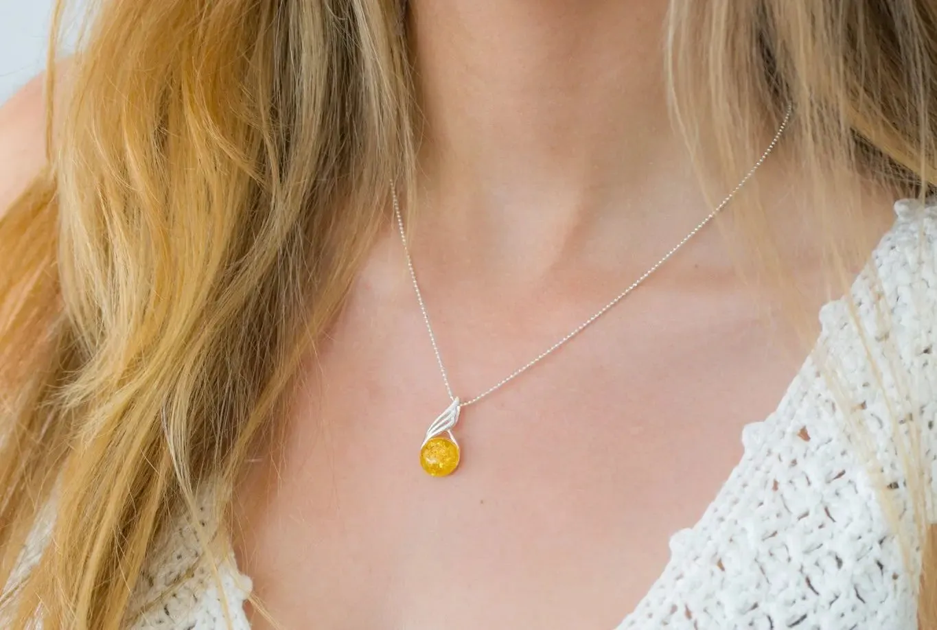 Citrus Amber Orb Pendant