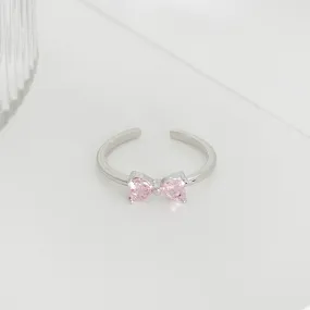 Crystal Bow Ring - Pink