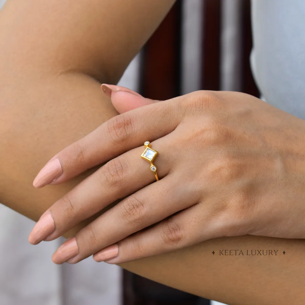 Crystal Crescent - Moonstone Ring