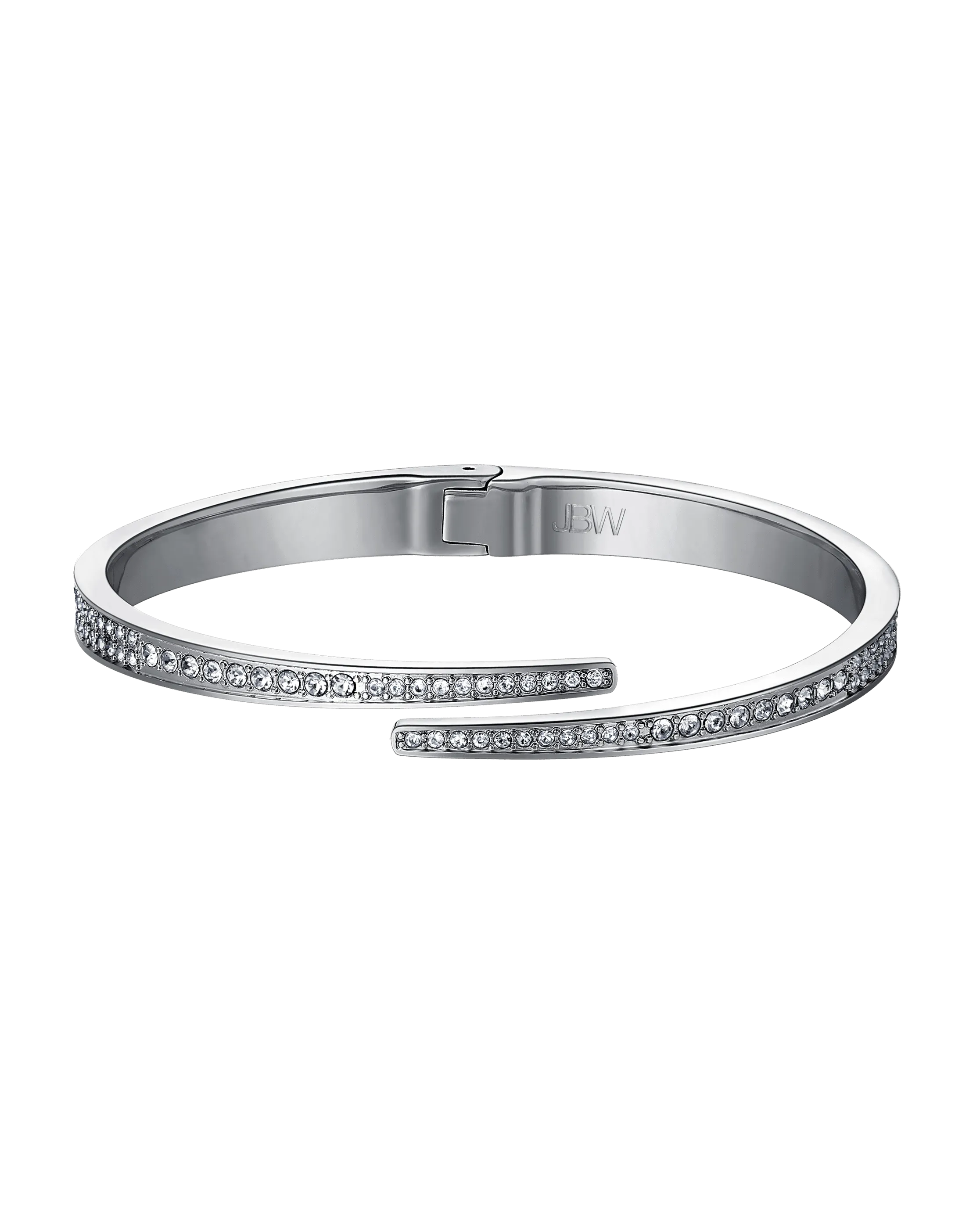 Crystal Pave Bangle - Silver | J1023A