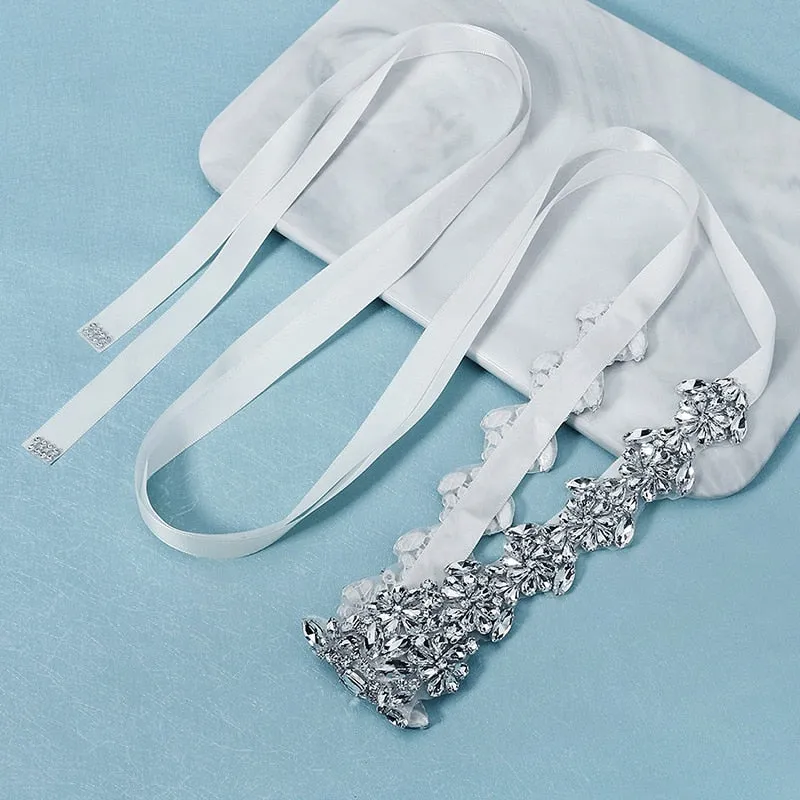 Crystal Rhinestone Bridal Wedding Dress Belt Sash Accessory