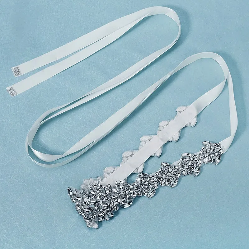 Crystal Rhinestone Bridal Wedding Dress Belt Sash Accessory