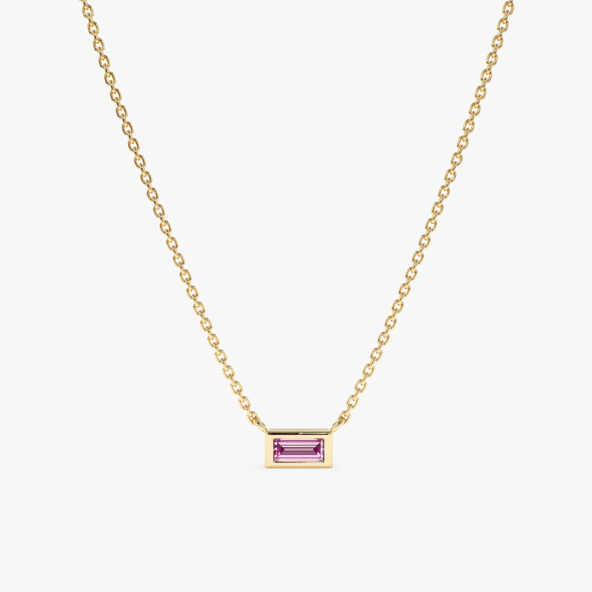 Dainty Pink Sapphire Necklace, Teresa