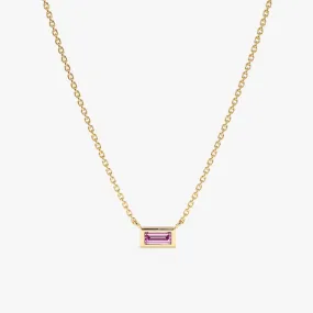 Dainty Pink Sapphire Necklace, Teresa