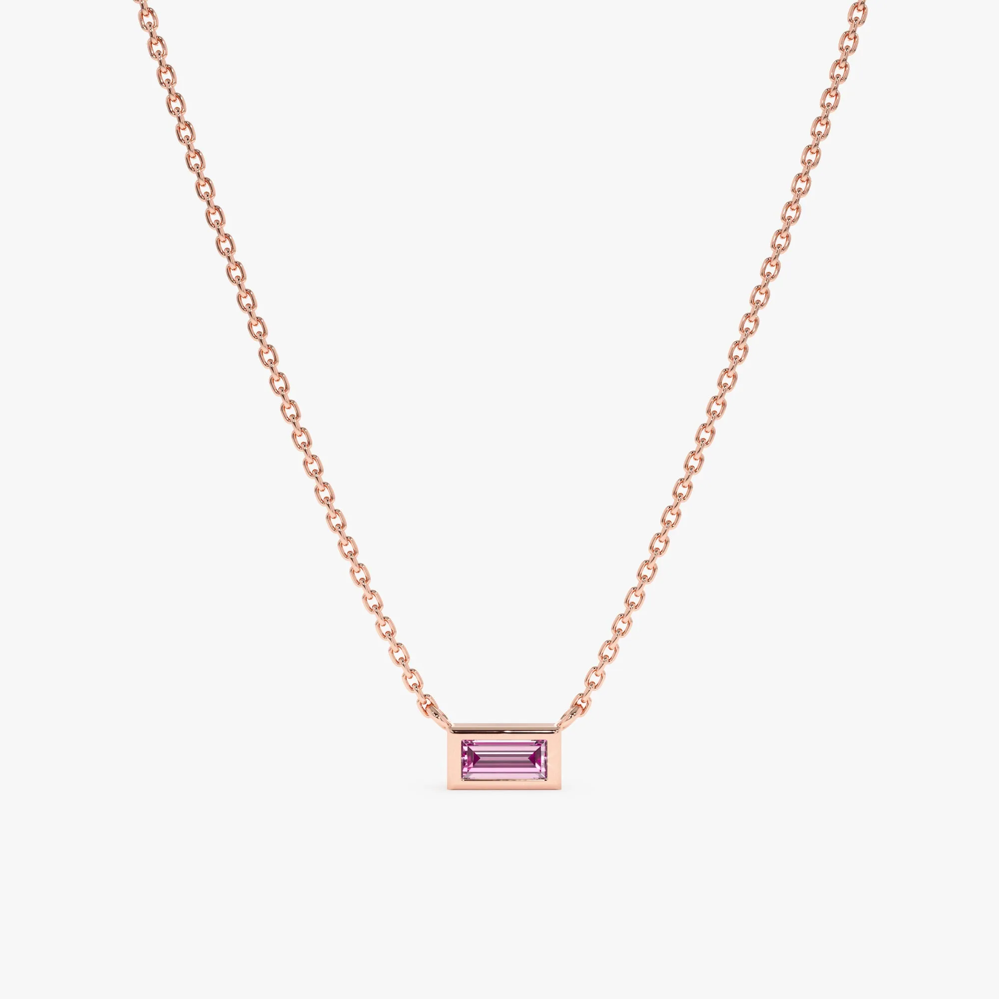 Dainty Pink Sapphire Necklace, Teresa