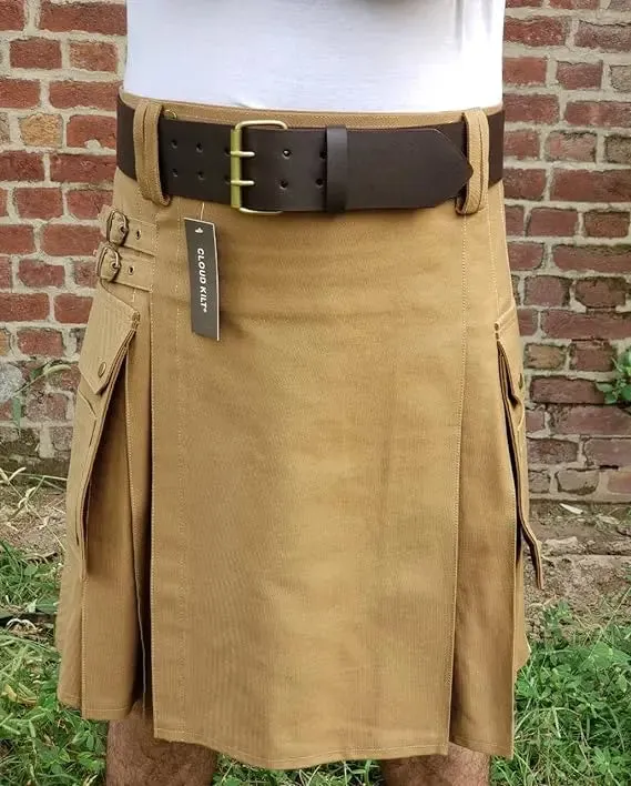 Dark Brown Leather Kilt Belt For Men