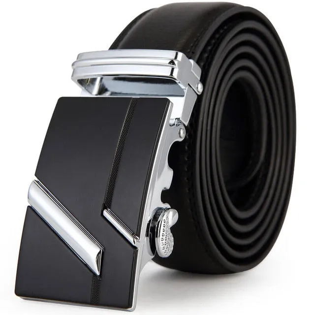 Designer Luxury Genuine Leather Automatic Buckle Belt