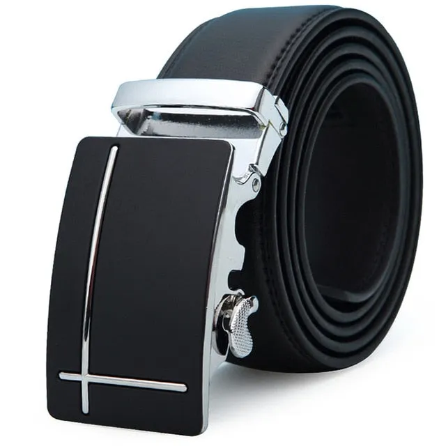 Designer Luxury Genuine Leather Automatic Buckle Belt