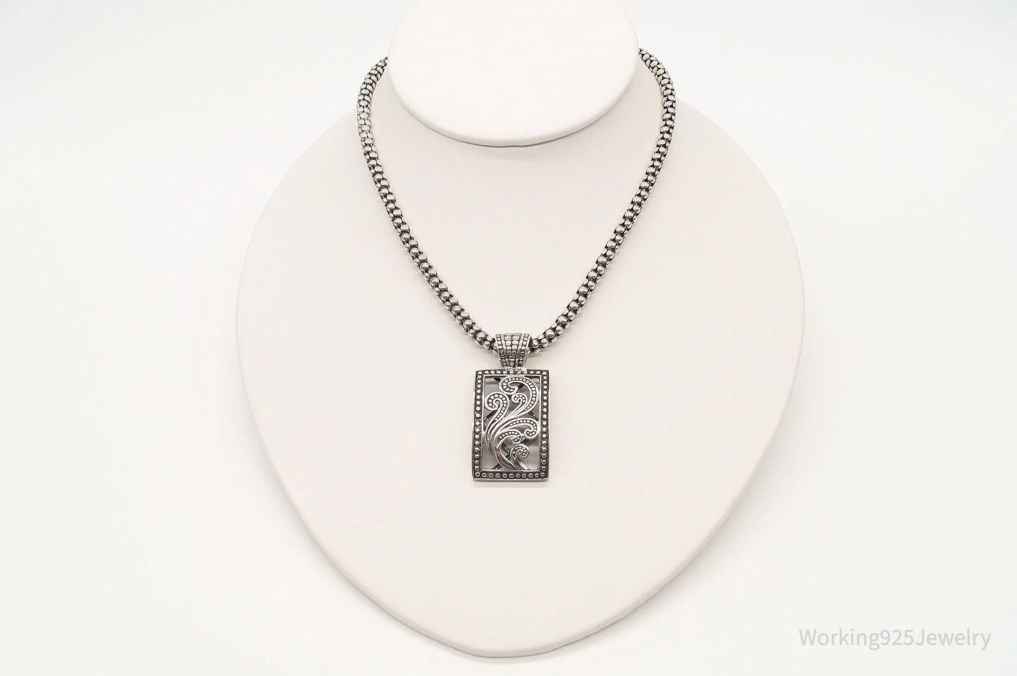 Designer Silpada Art Deco Sterling Silver Necklace