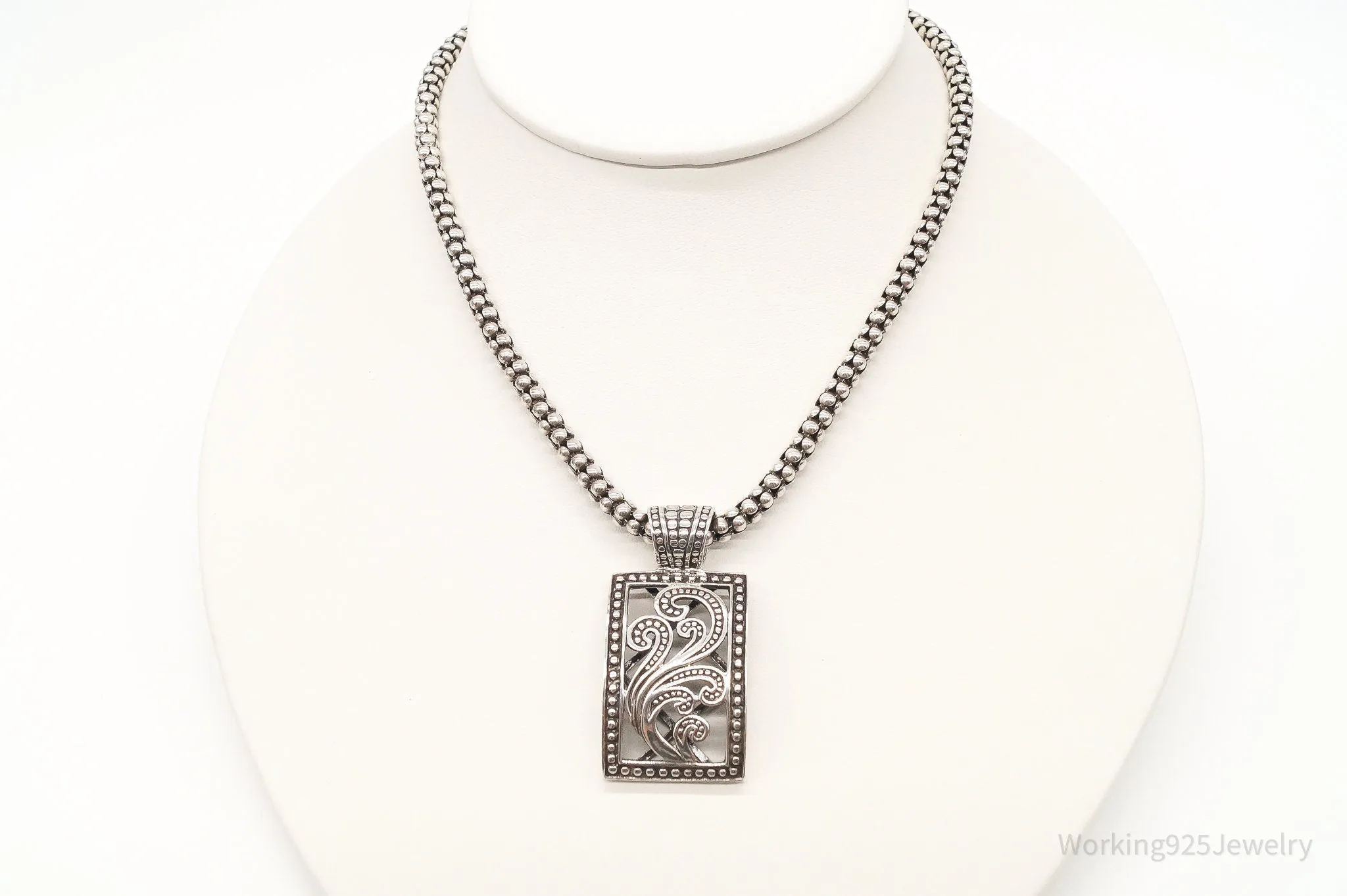 Designer Silpada Art Deco Sterling Silver Necklace