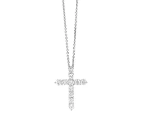 Diamond Cross Pendant White Gold P030W