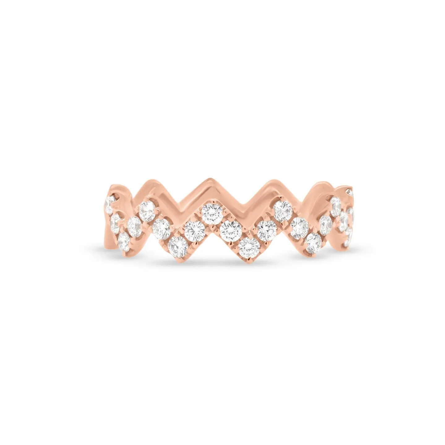 Diamond Modern Zig-Zag Stackable Ring