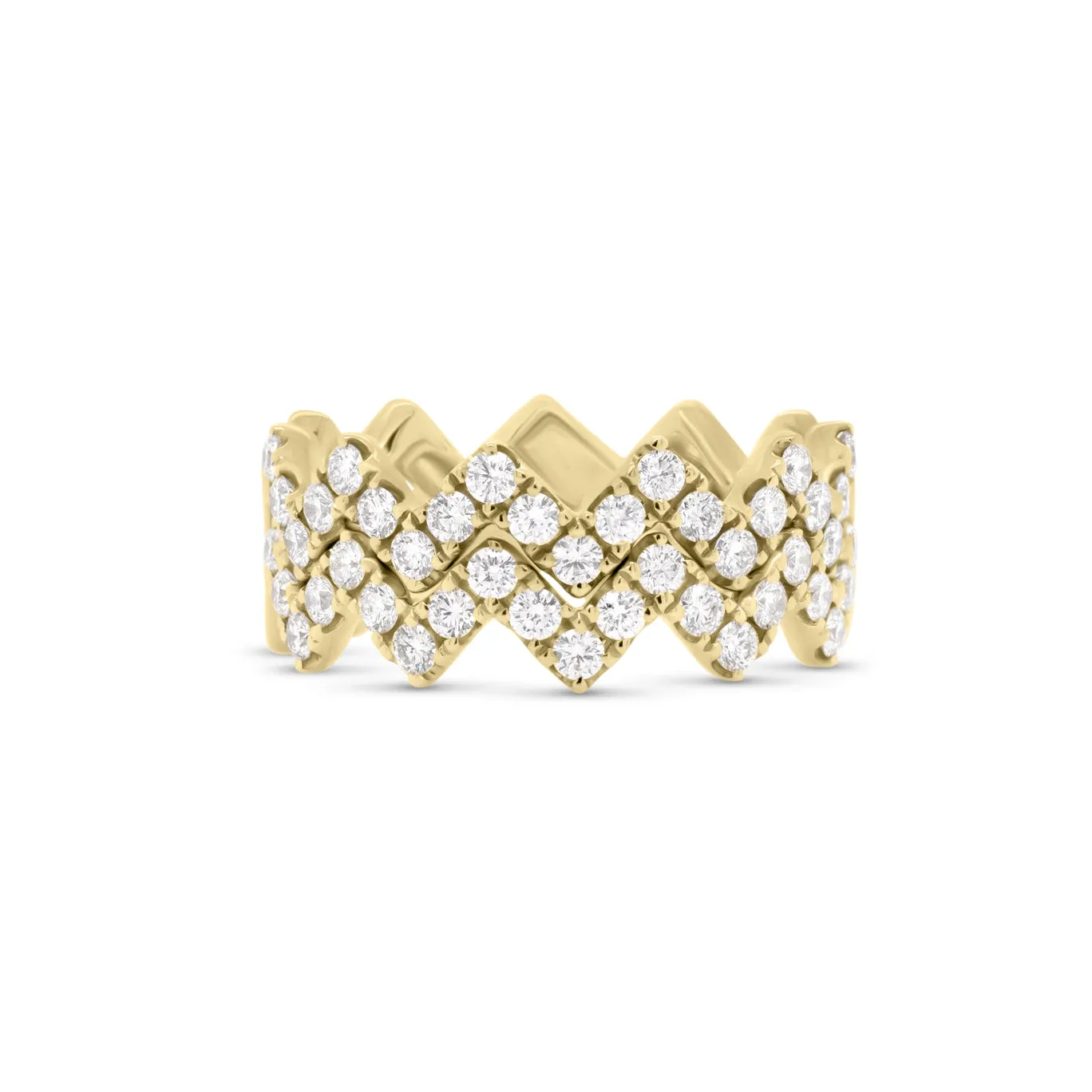 Diamond Modern Zig-Zag Stackable Ring