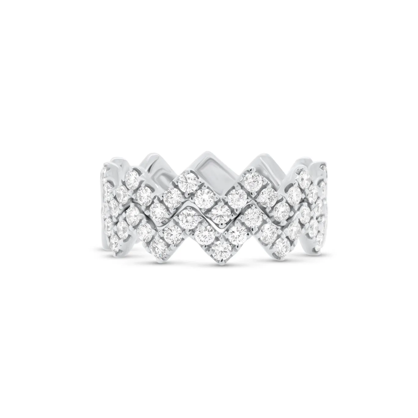 Diamond Modern Zig-Zag Stackable Ring